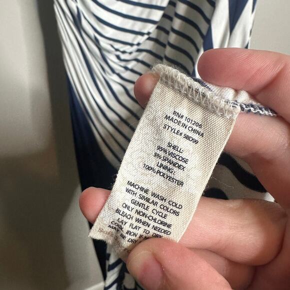 Soft Surroundings Vela Infinity Maxi Dress Navy/White Striped Size 2X Plus - Picture 7 of 10